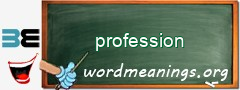 WordMeaning blackboard for profession